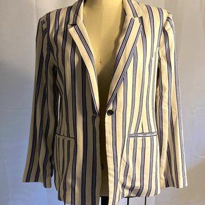 BCBGeneration Blue and White Striped Blazer Size L - NWT!
